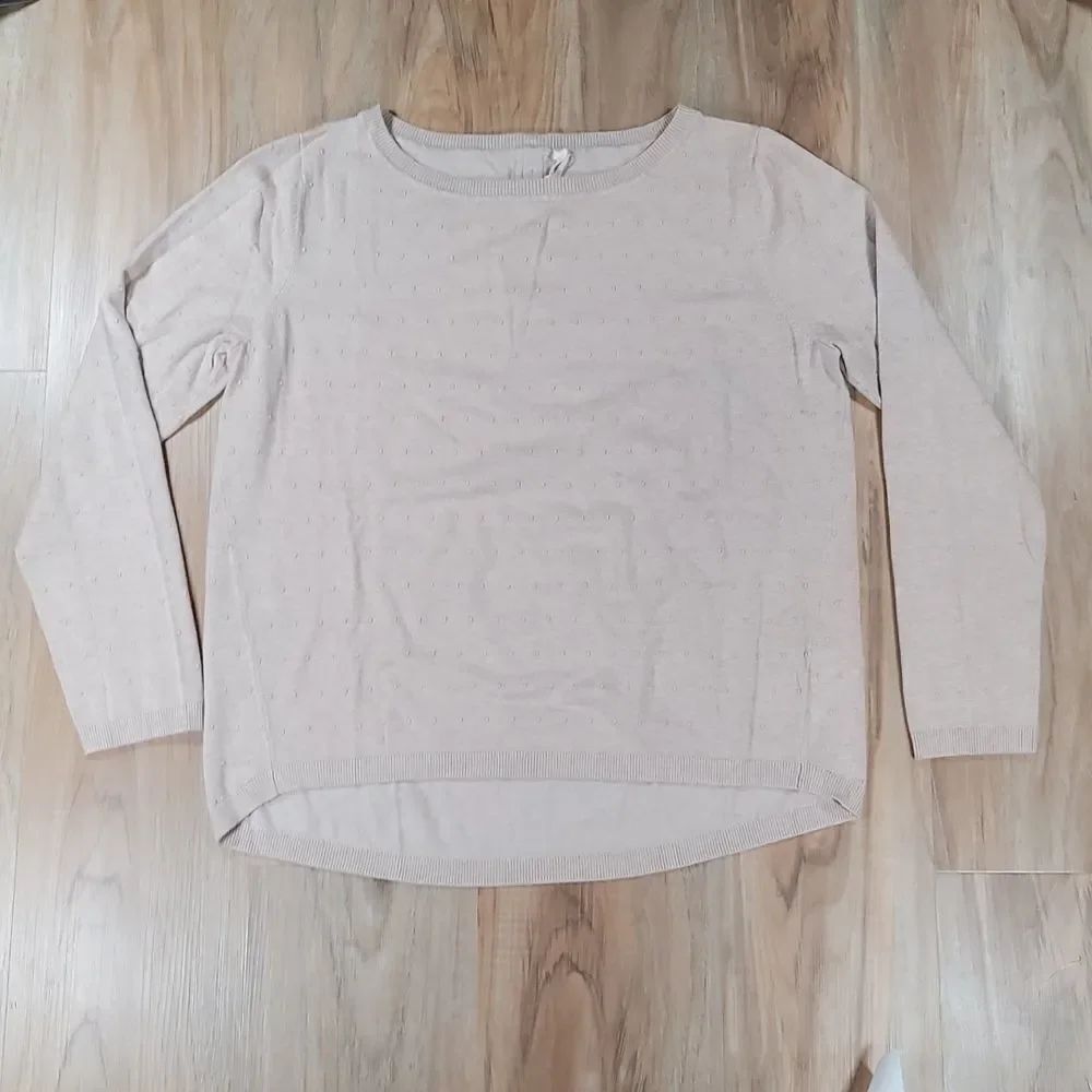 🔺️Teeberry & Weave Cream Dot Stitch Lightweight Sweater Large